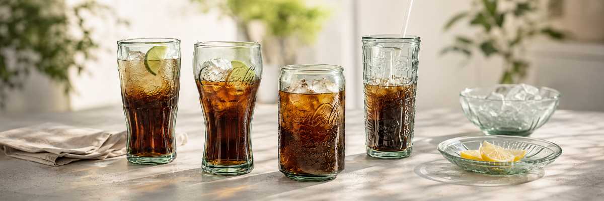 Sklenice z recyklovaného skla kolekce Coca Cola